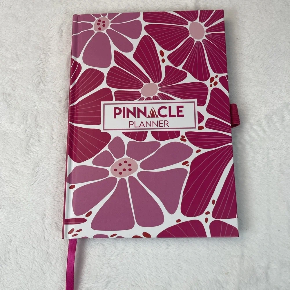 Pinnacle Planner Hot Pink Hardcover Goal Setting Monthly Daily Organizer 8.25